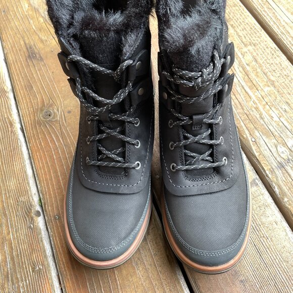 NIB Merrell Slyva Mid Lace Waterproof Black Leather Boots - Women's 11 - Picture 7 of 12